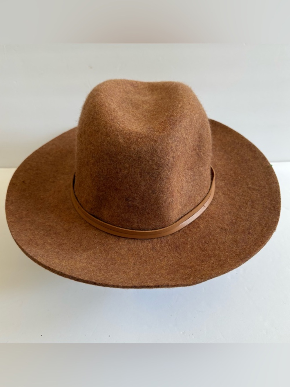Gap Wool Wide Brim Fedora Hat M/L Camel Heather Cowgirl Western Rodeo Festival